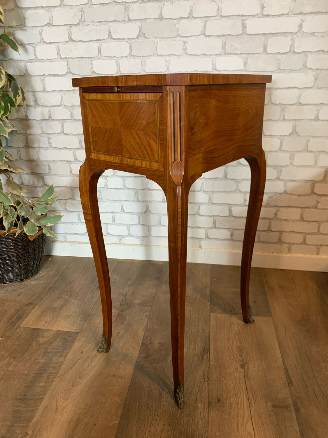 Bedside table in Louis XV style marquetry
