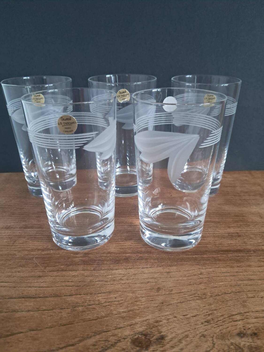 5 new crystal glasses from Arques, Nîmes model.