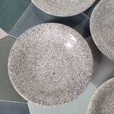Set of 4 speckled soup plates