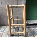 High wood and rope stool