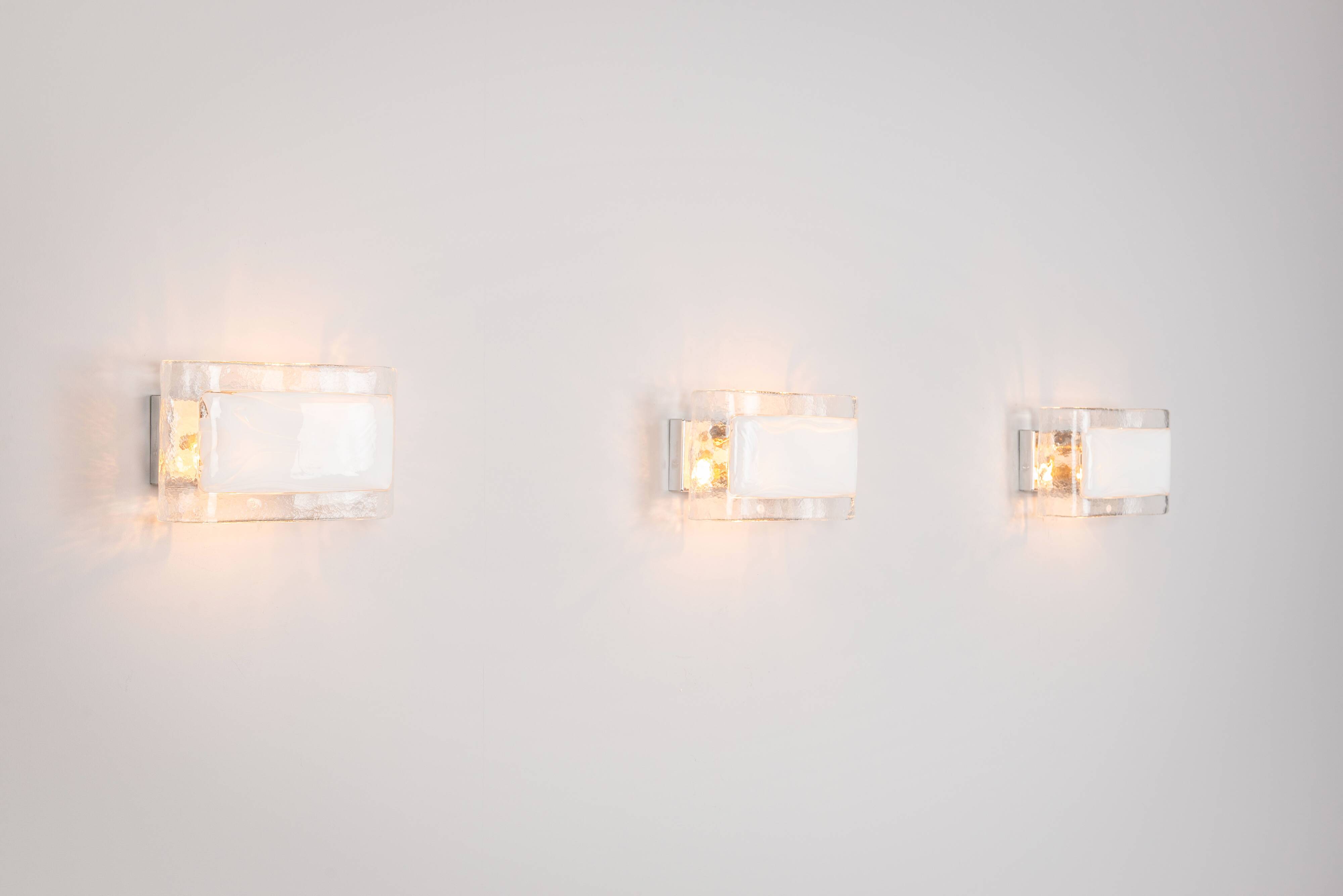 Set of three La Murrina wall lamps in Murano glass