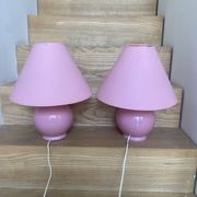 Lot 2 lampes de chevet rose bonbon