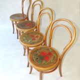 Set of 4 chairs n°14 1/2 by fiume around 1910 art nouveau revisited bistro