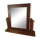 Miroir de coiffeuse pied en bois massif cadre du miroir en placage 44,5x39,5cm