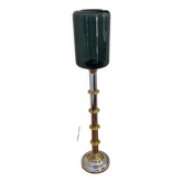Lampadaire en métal et verre fumé