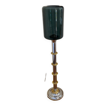 Metal and smoked glass floor lamp