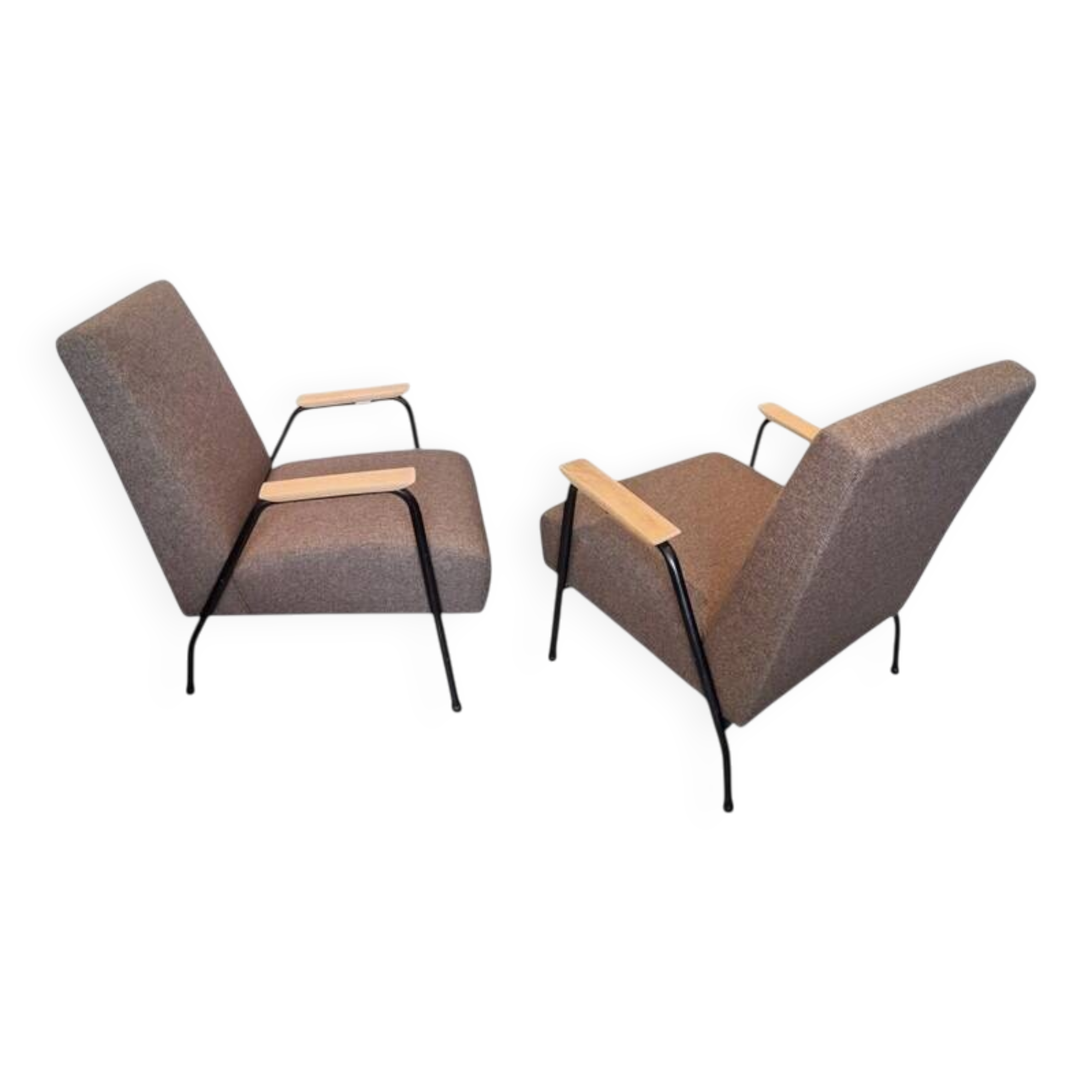 1 pair of Pierre Guariche armchairs