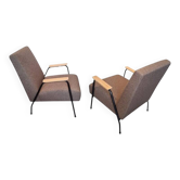 1 pair of Pierre Guariche armchairs