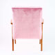Vintage armchair pink, velvet Pierre Frey, solid wood, 60s / 70s, free shipping