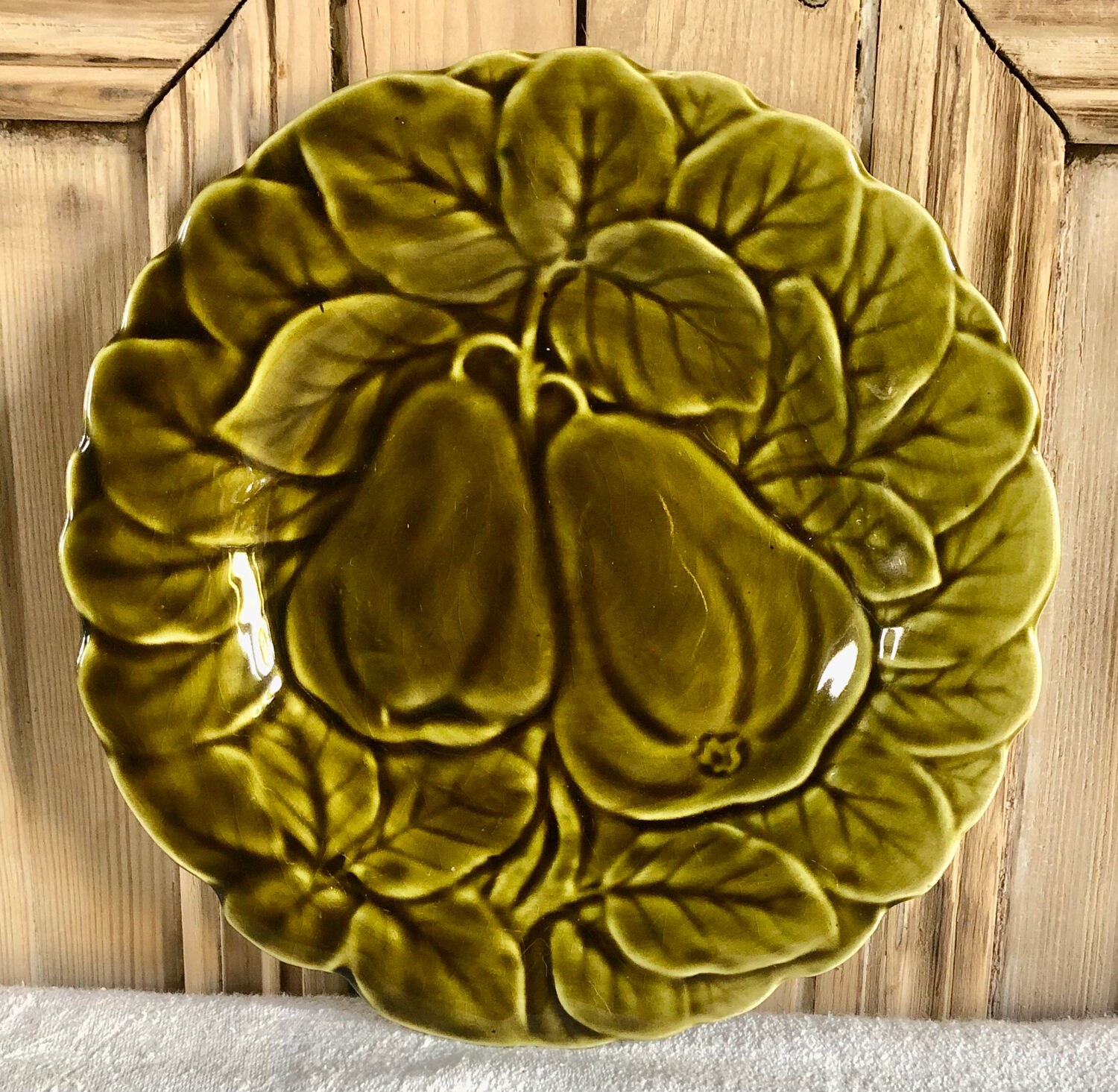 6 old Sarreguemines slip plates