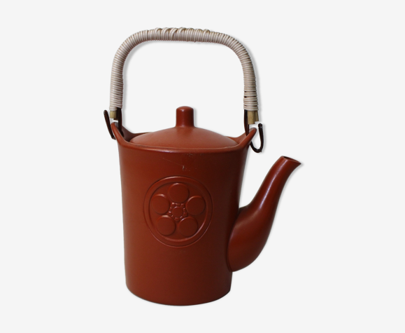 Théière vintage orange anse scoubidou