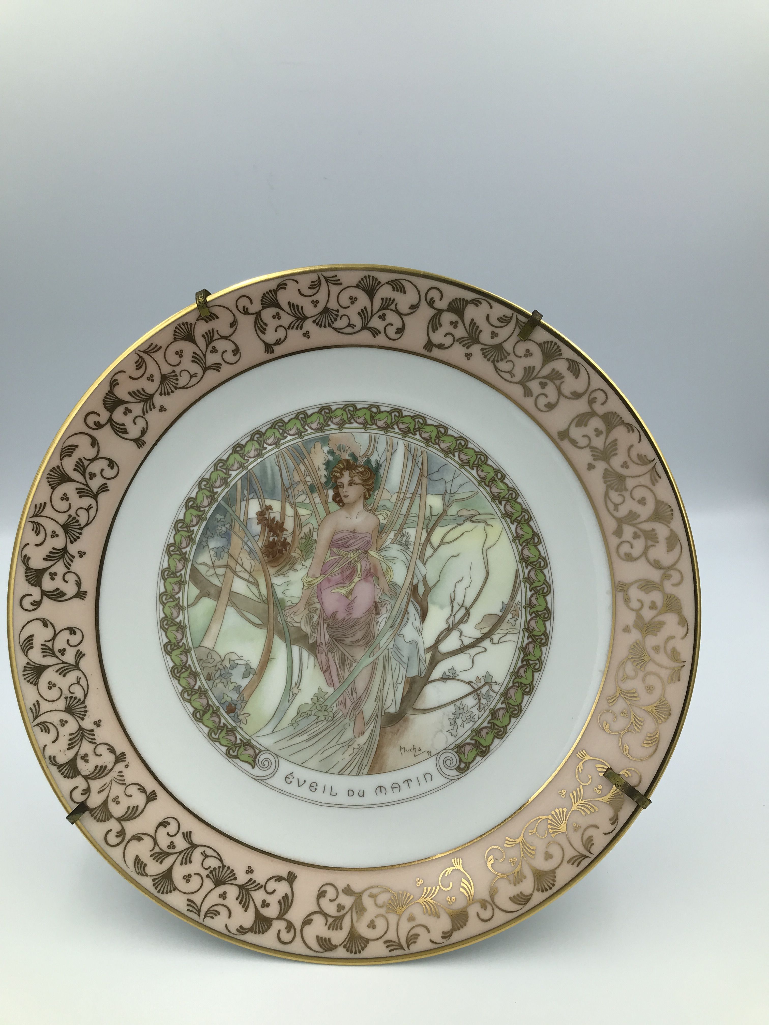 Mucha Alfons vintage Limoges porcelain collection plate