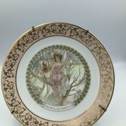Assiette de collection en porcelaine de Limoges de Mucha Alfons vintage