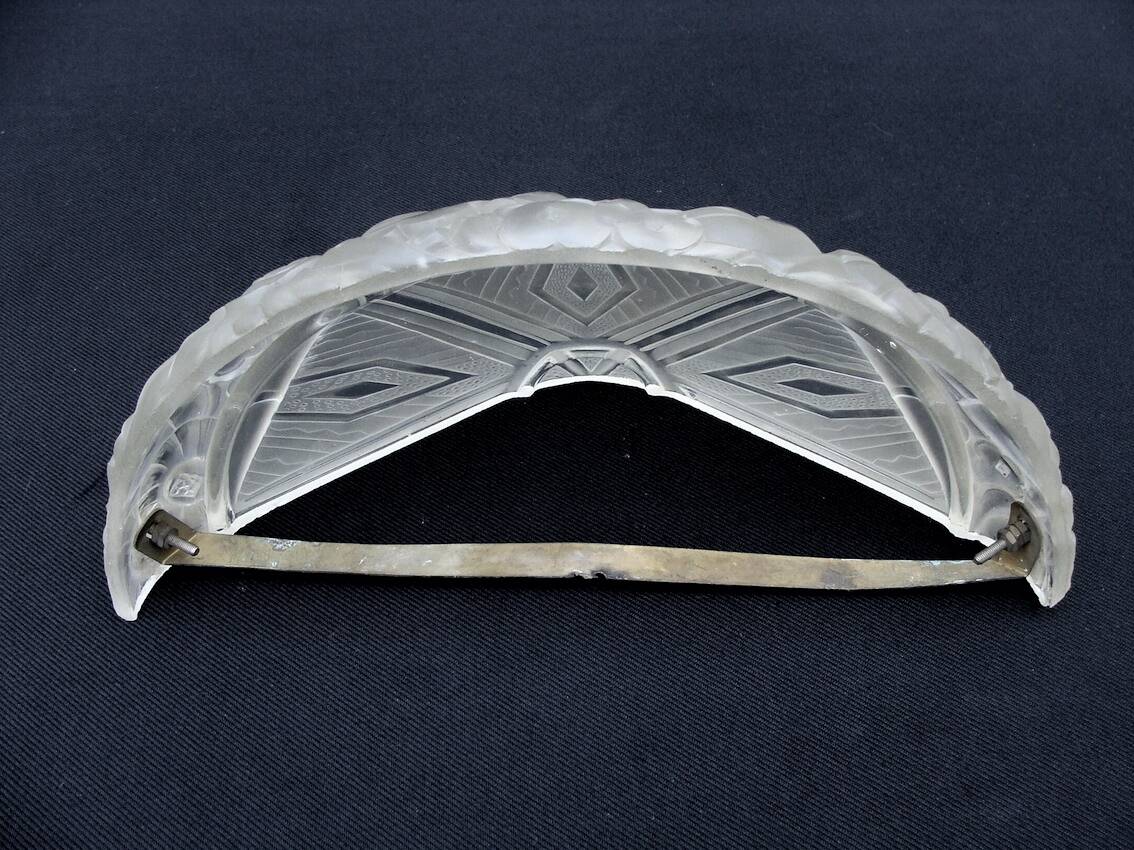 Pair of Art Deco pressed glass wall lights designed 1930