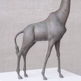 Mid-century french brass patinated giraffe object