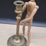 Antique brass candle holder