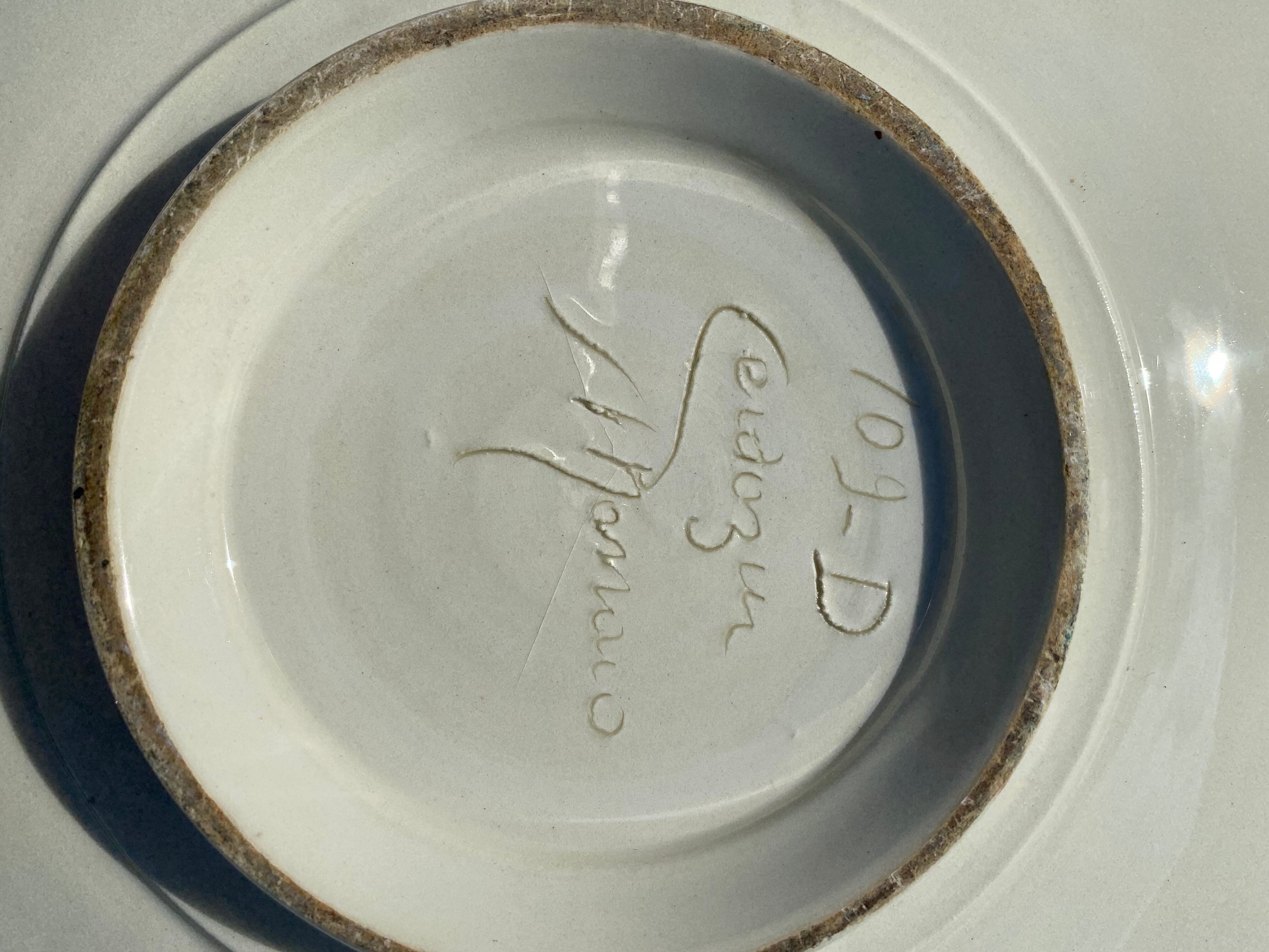 Ceramic dish azure deer Monaco 1960