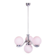 Art Deco Chandelier in Chrome-Plated Steel and Opal Glass, Czech, 1920s