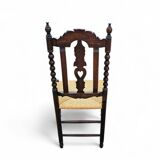8 (2 x armrest) x ornate wood / bobbin / wicker dining chair / studded chairs