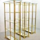 Ramiro Tarazona 24 Carat Goldplated Display Cabinet w. Glass Shelves 1980s