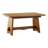 Mid-century brutalist dining table, made of oak, Danish craftsmanship, 1950s.