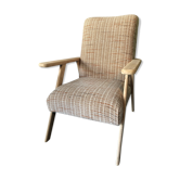Fauteuil vintage pieds compas brut