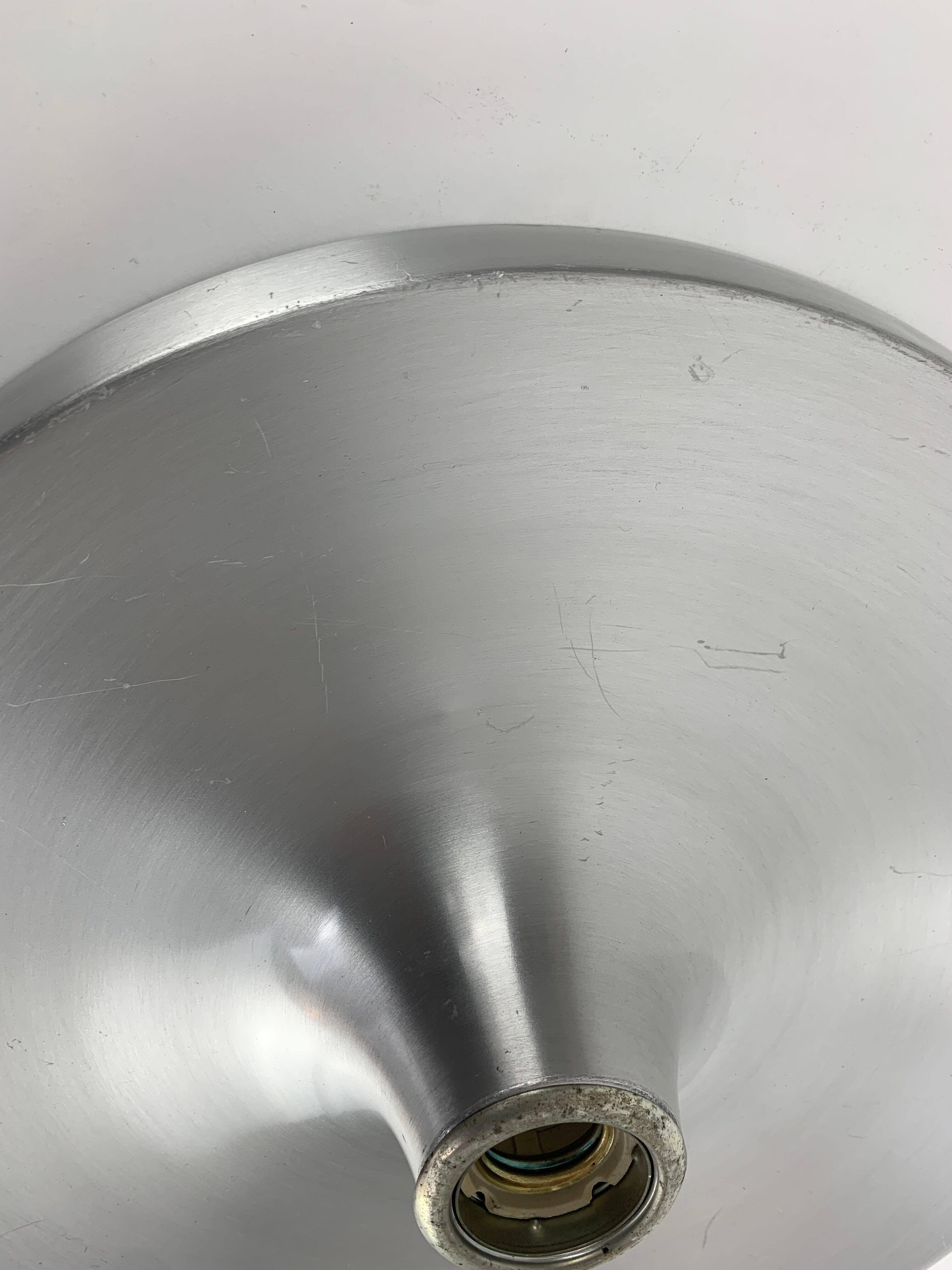 Space Age Flush Light Les Arcs Brushed Aluminum, 1960-70s
