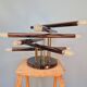 Vintage ceiling light in smoked chrome metal, Sciolari, 1970s
