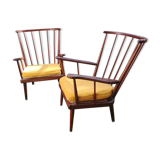Pair of Baumann fan armchairs