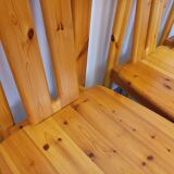 Set of 4 vintage pine chairs from the 70s and 80s
