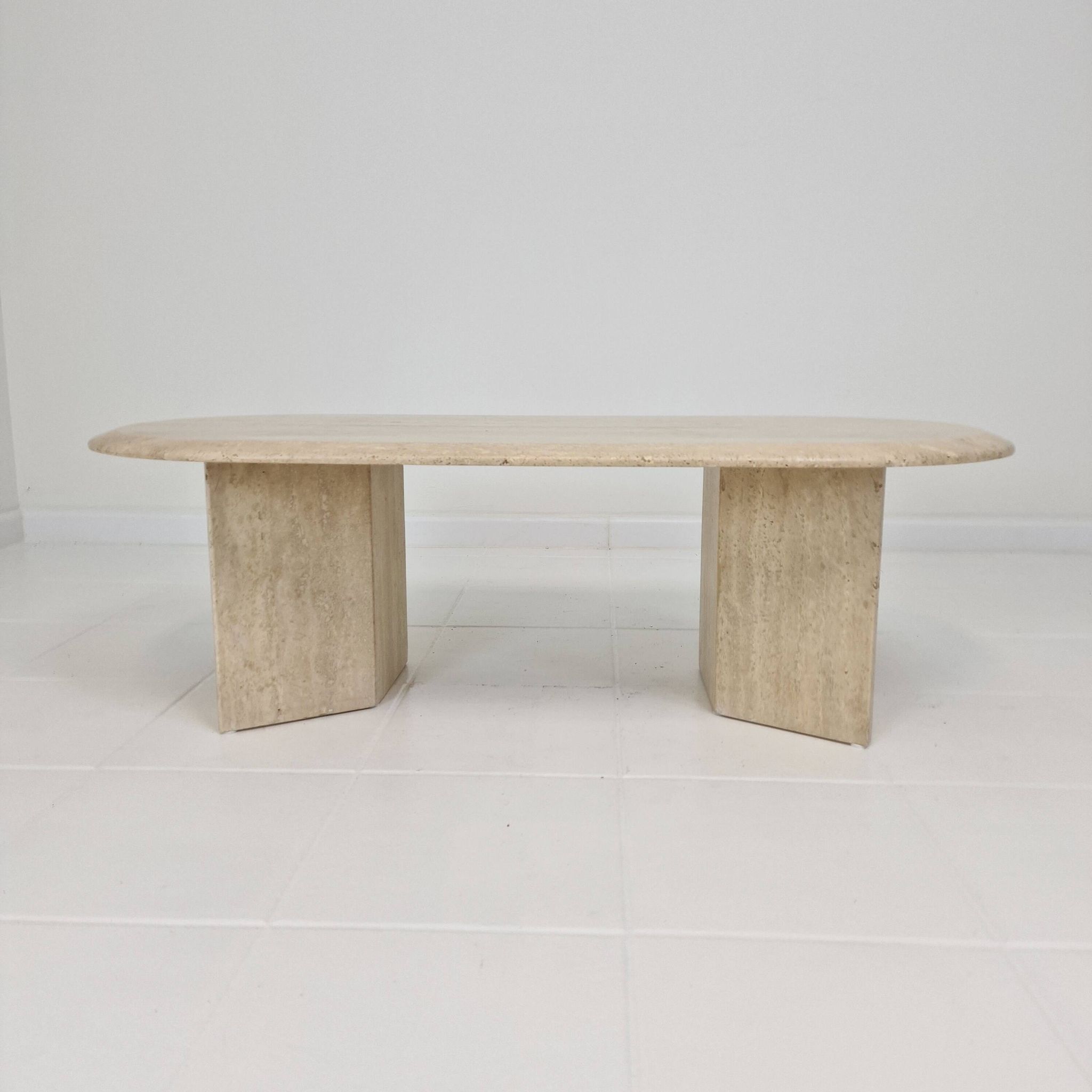 Travertine Coffee or Side Table, Italy 1980s