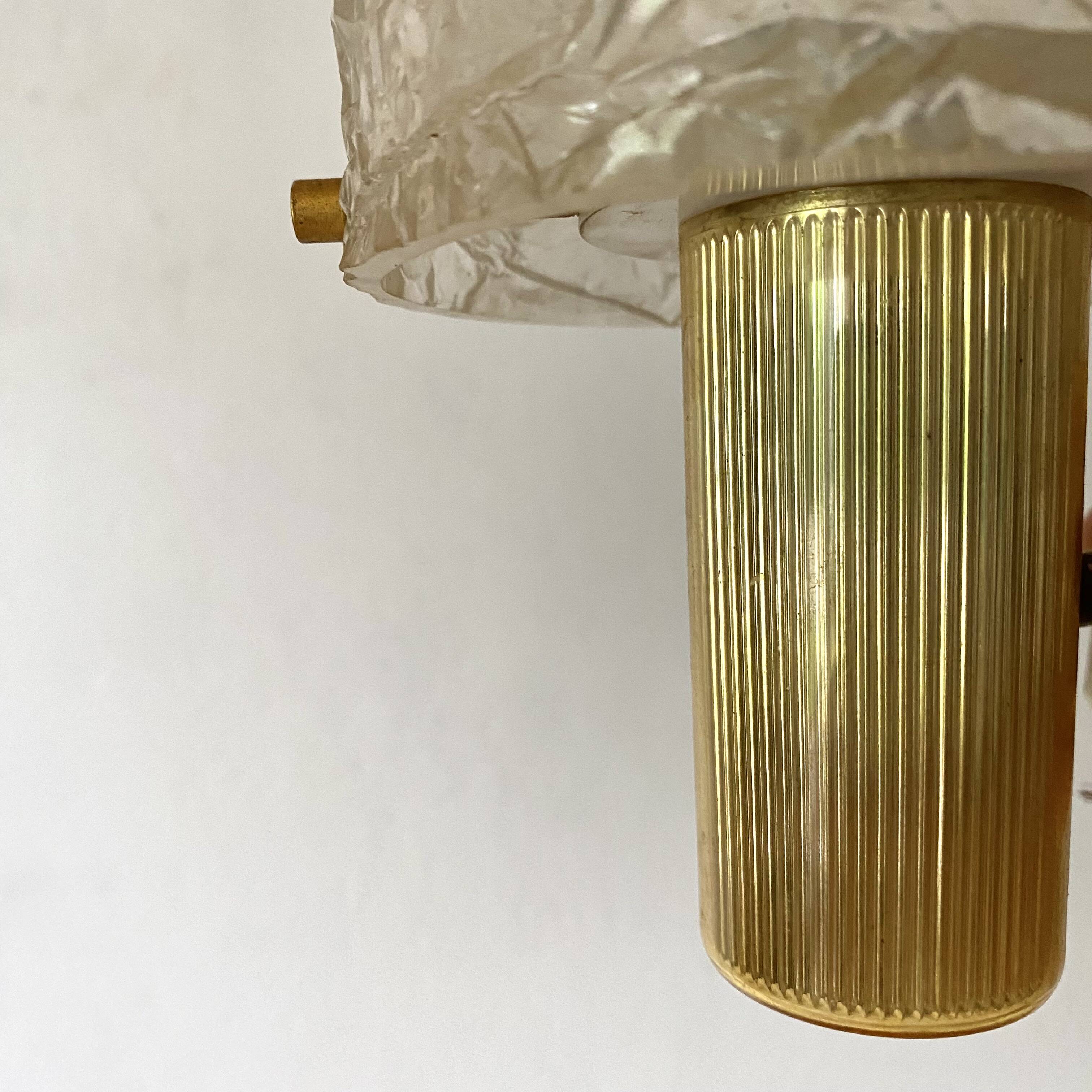 Set of 4 60s wall lights in champagne-colored resin