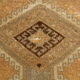 3x11 Cinnamon Color Turkish Runner Rug, Anatolian Vintage Rug, 92x321Cm