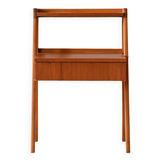 Danish teak bedside table with double table top