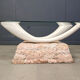 Vintage faux tusk coffee table, 1980s