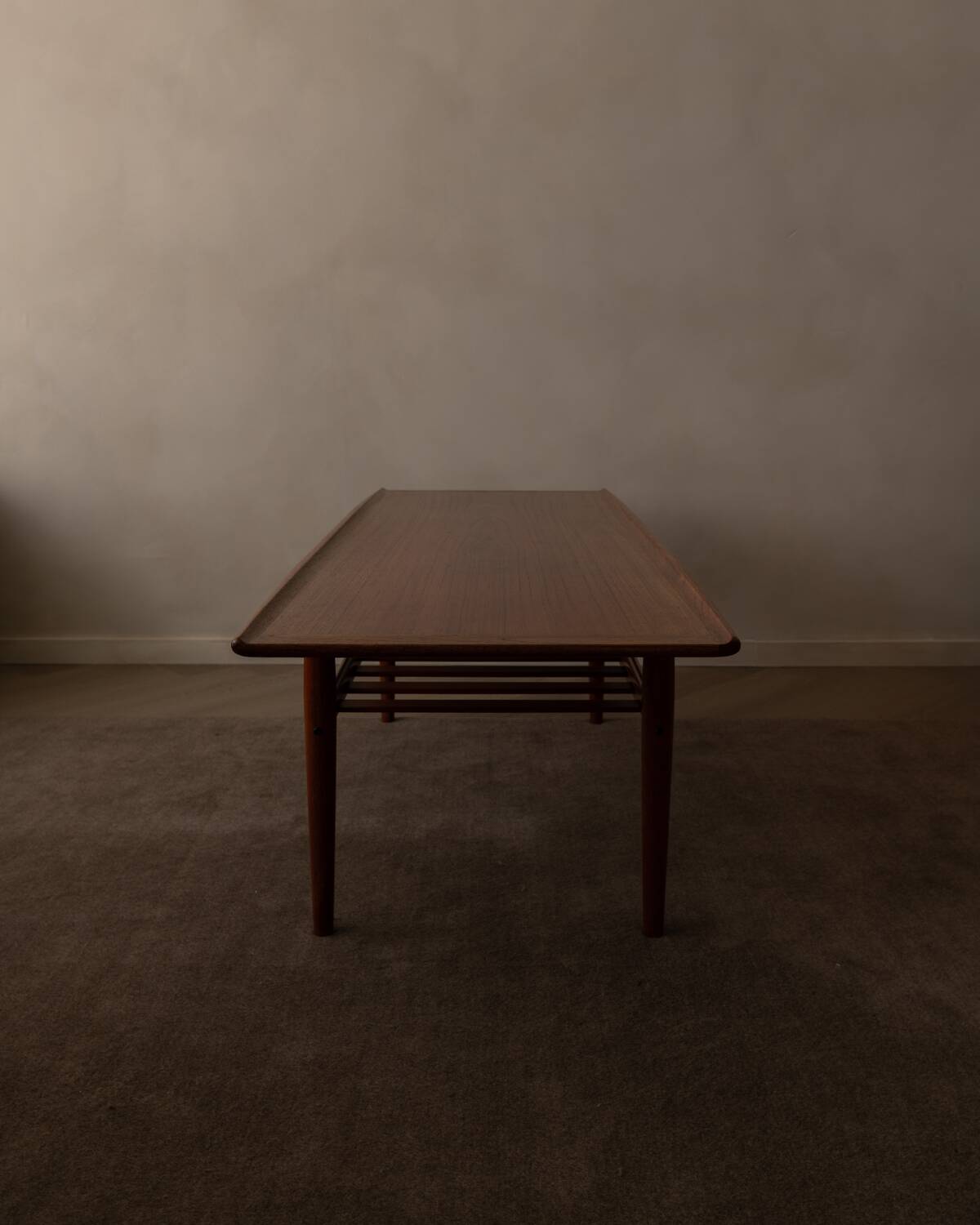 Danish Teak Coffee Table with Slatted Shelf, Grete Jalk 1960s