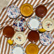 Set of 12 mismatched antique plates