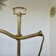 Grande lampe art nouveau en laiton, tulipe en verre dépoli en forme de rose