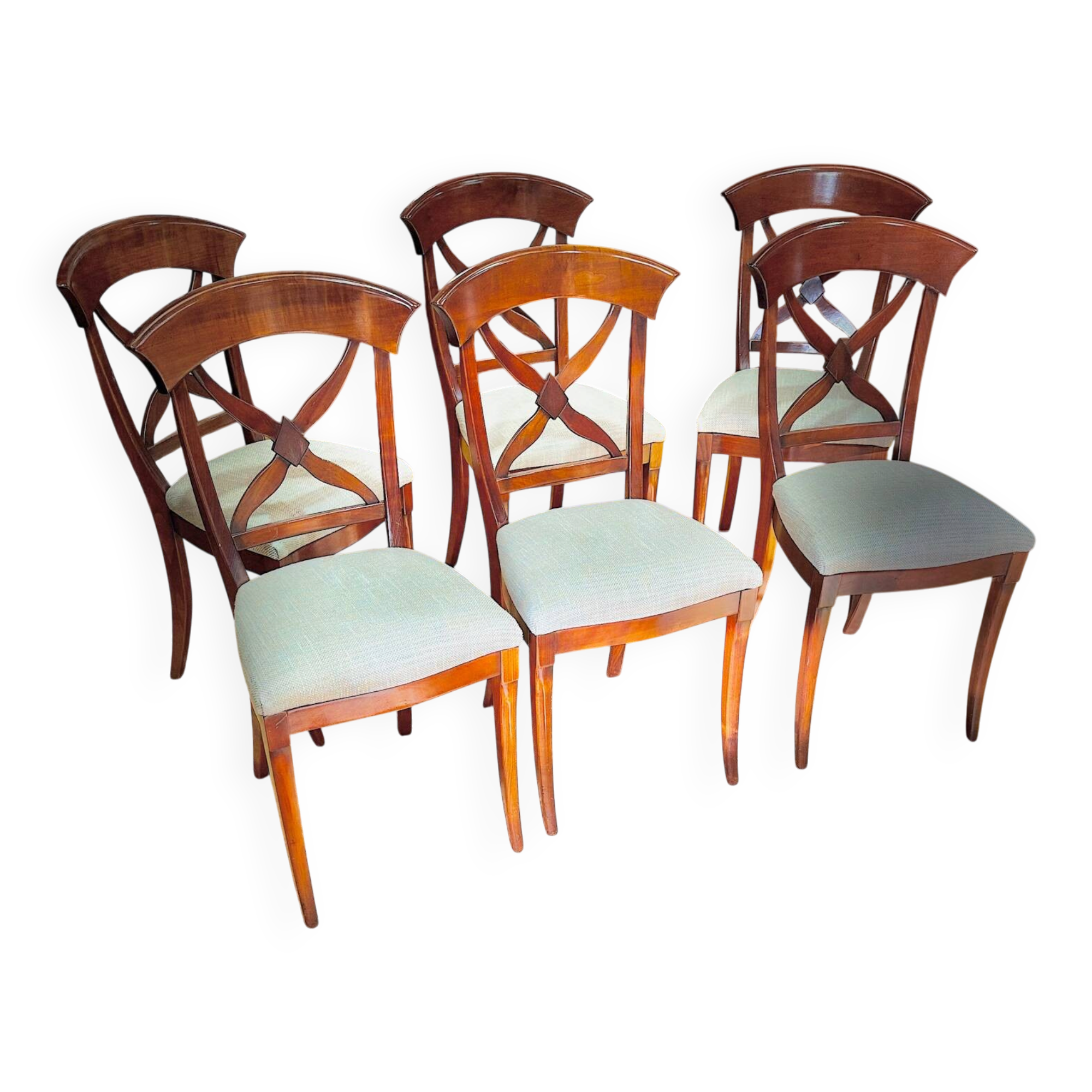 Set of 6 cherry wood chairs