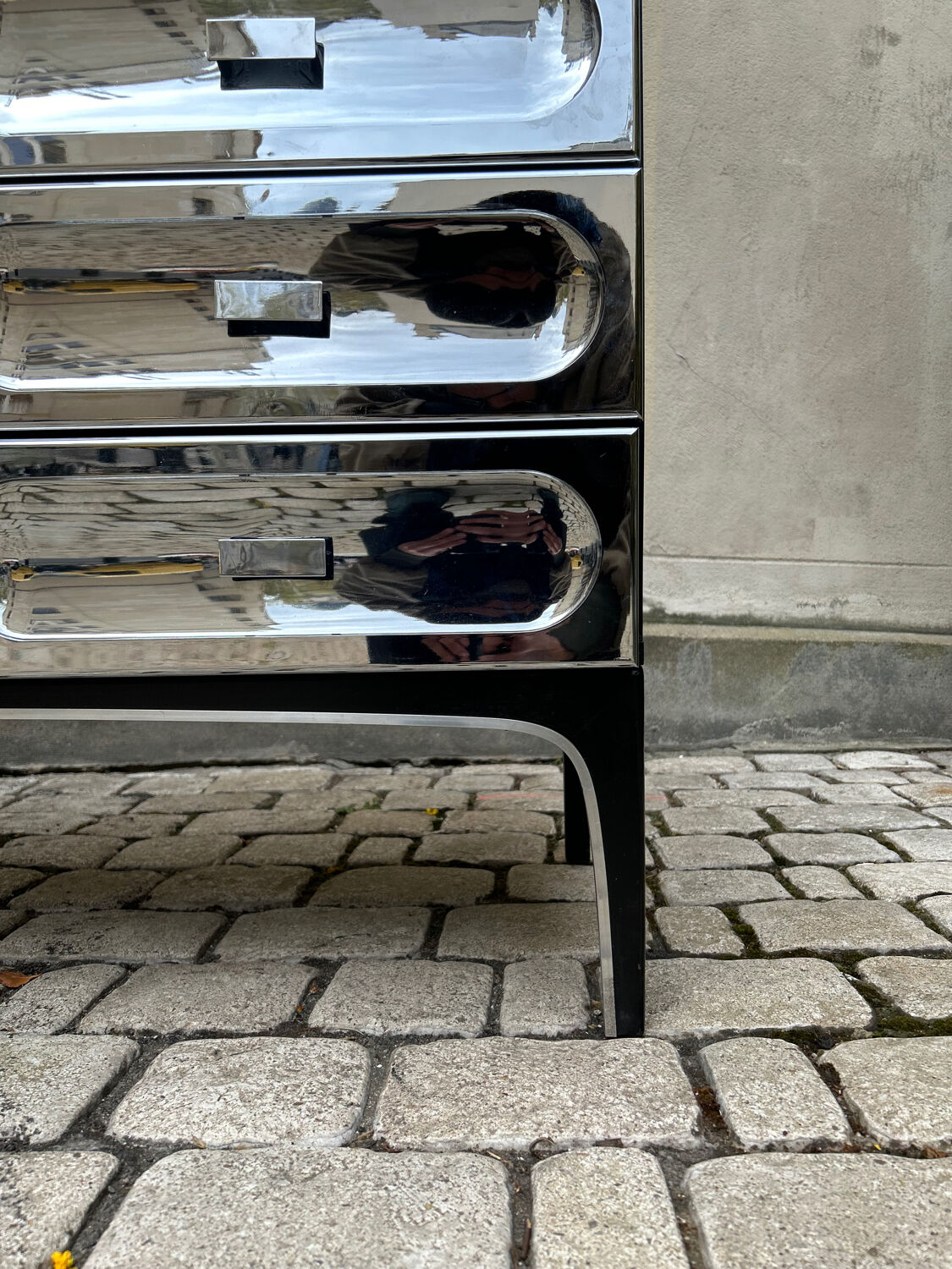 Commode Space Age Chromée par Henri Vallières