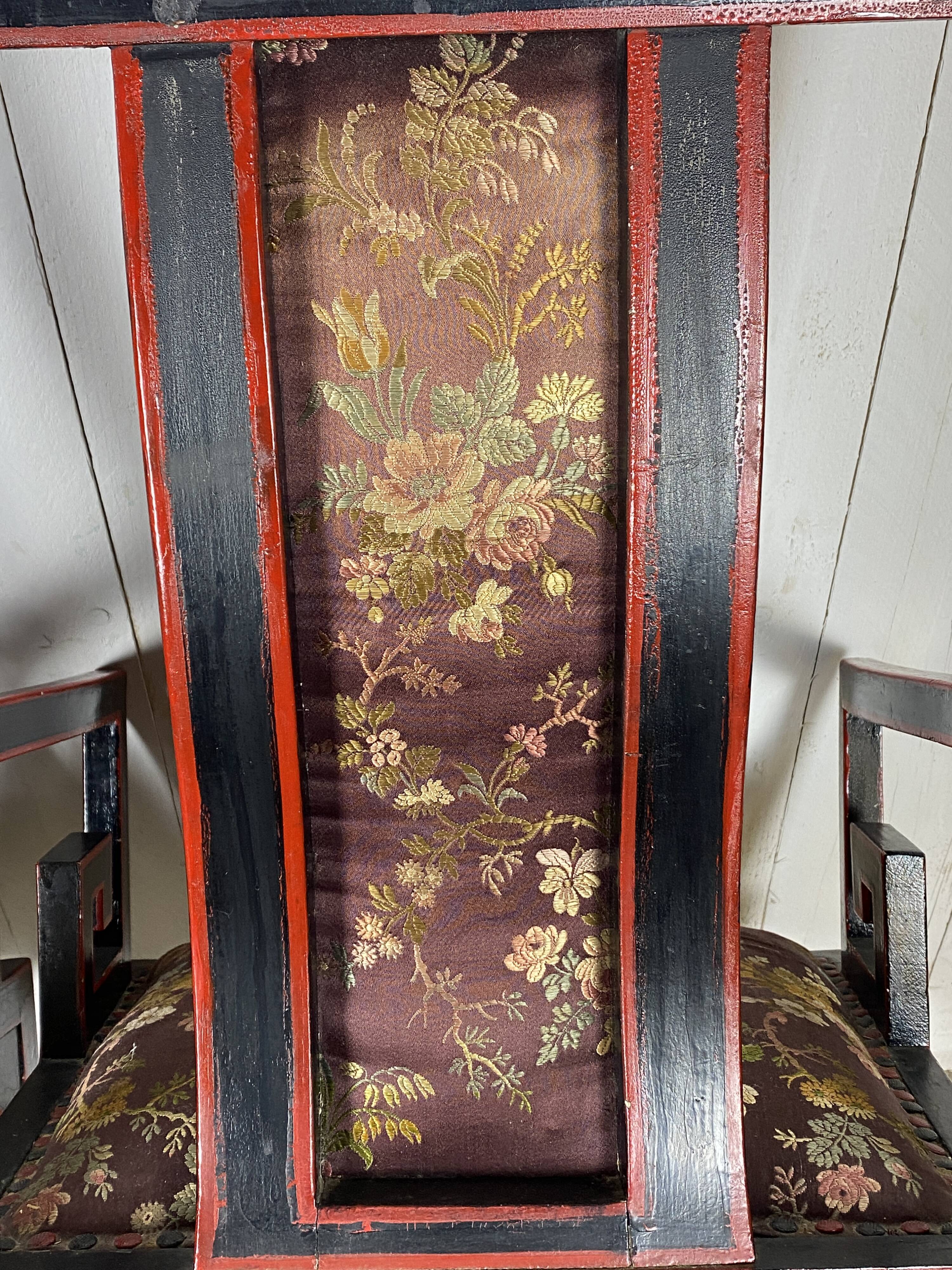 Fauteuils chinois broderie de soie