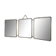 Miroir vintage 1950 triptyque barbier coiffeuse brique - 27 x 67 cm
