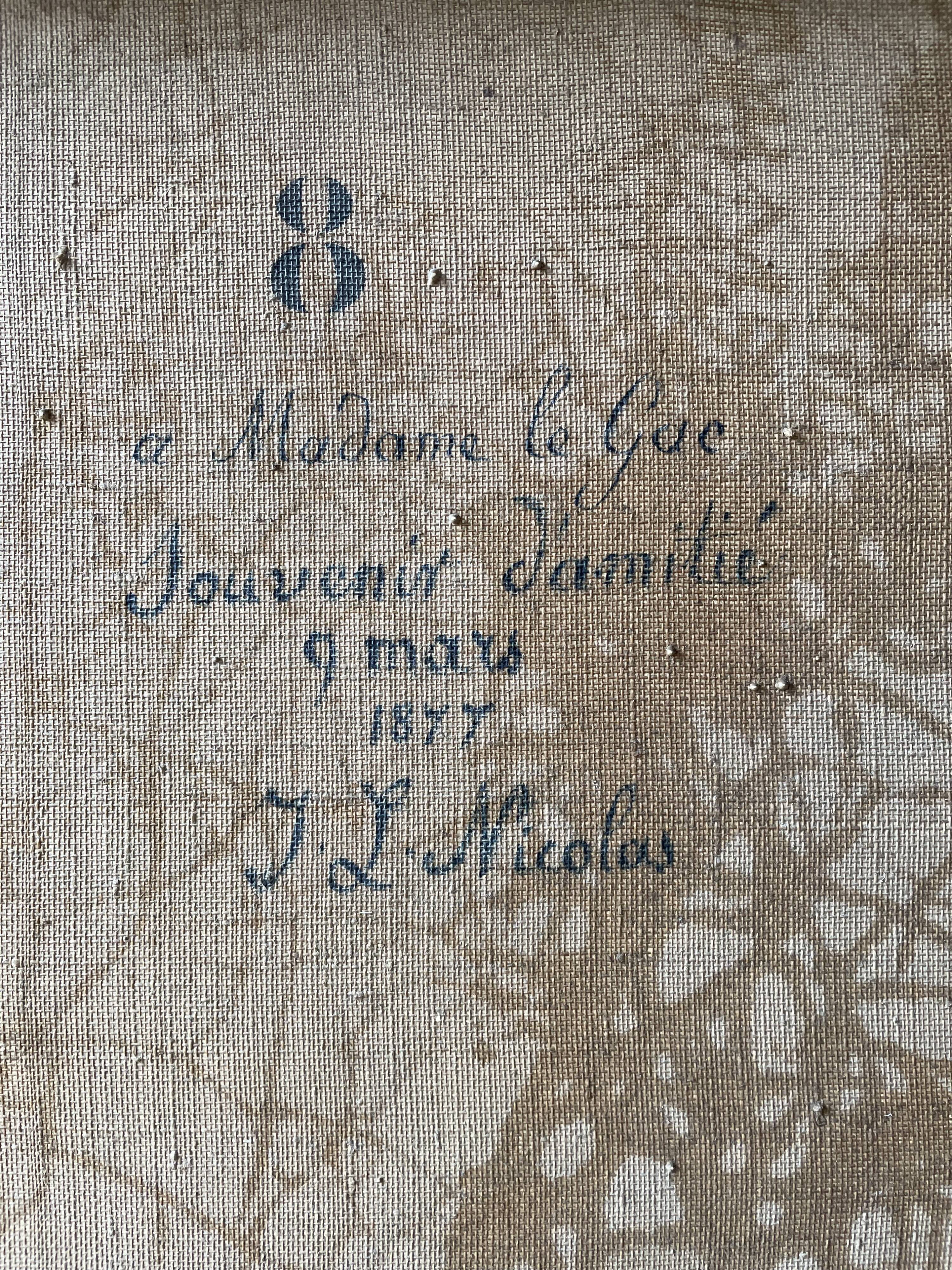 Nineteenth century portrait painting dated 1877