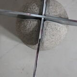 80s glass and bubbly concrete table