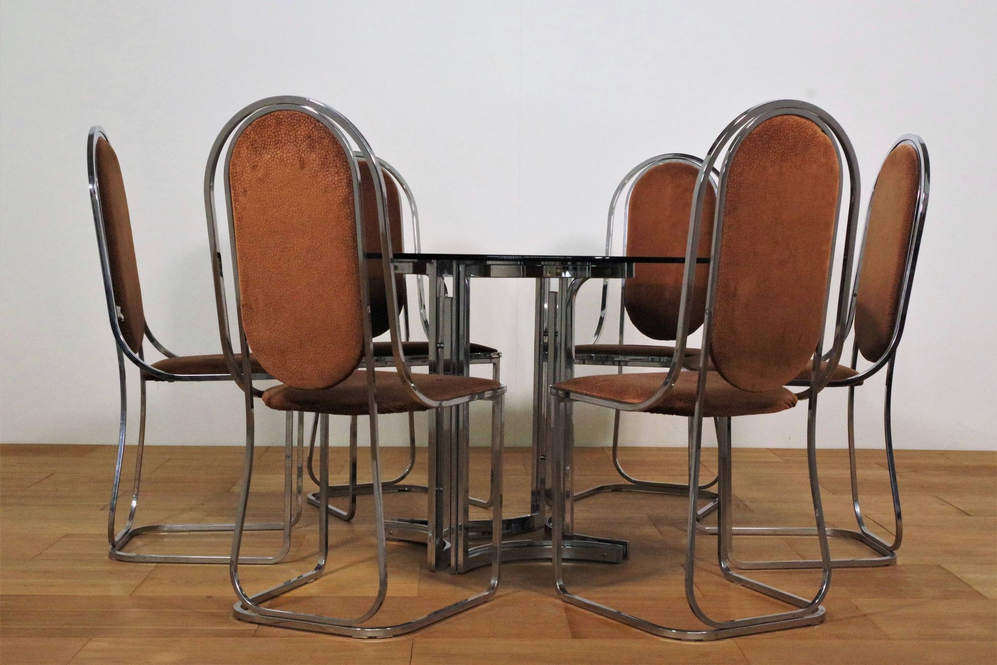 Dining room table and 6 chairs by Alessandro Alpizzi, 1970s, Set of 7