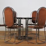 Dining room table and 6 chairs by Alessandro Alpizzi, 1970s, Set of 7
