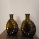 Set of 2 smoked cognac bottle soliflores