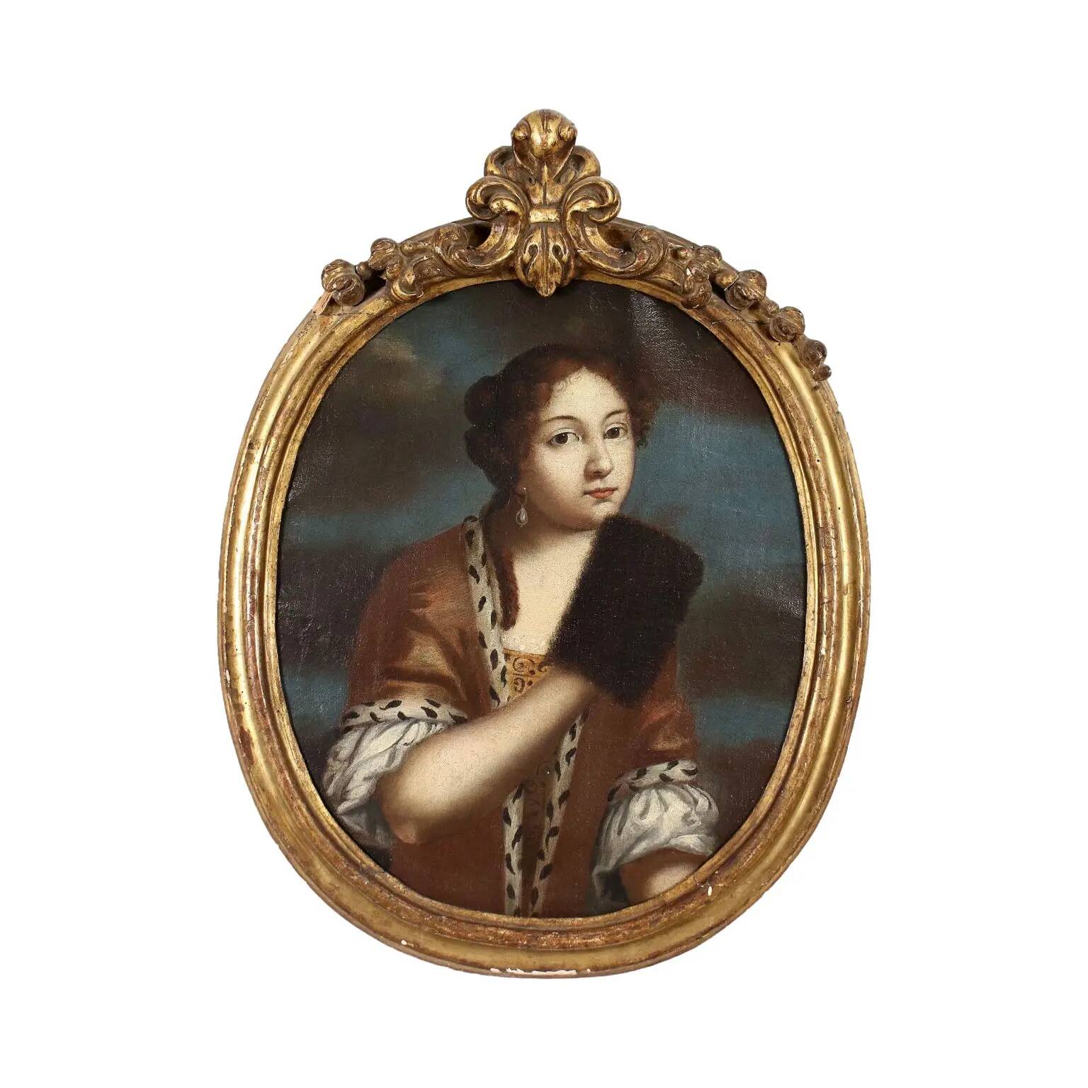 Female portrait in oil on canvas, Italy, 18th century