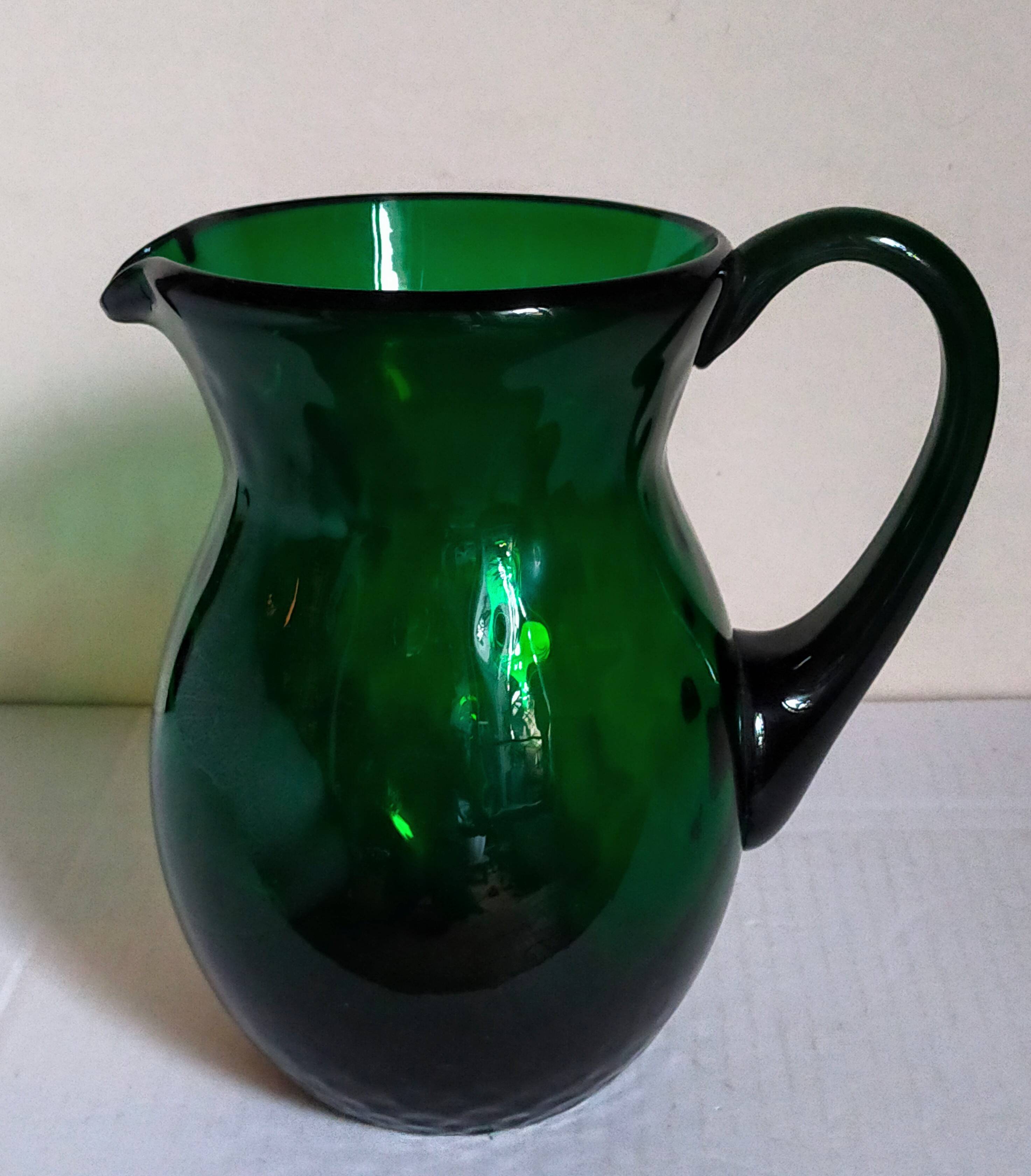 Vintage Empoli blown glass jug