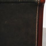 Green Cowhide Leather English Chesterfield Armchair